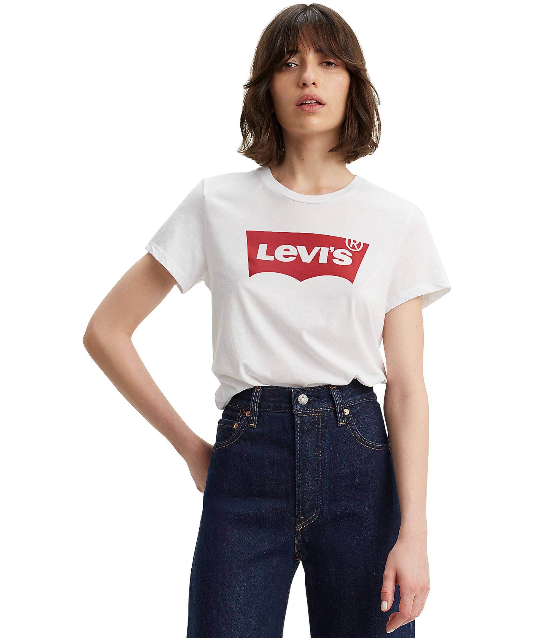 Levi's Women's Batwing Graphic The Perfect Tee T Shirt - White