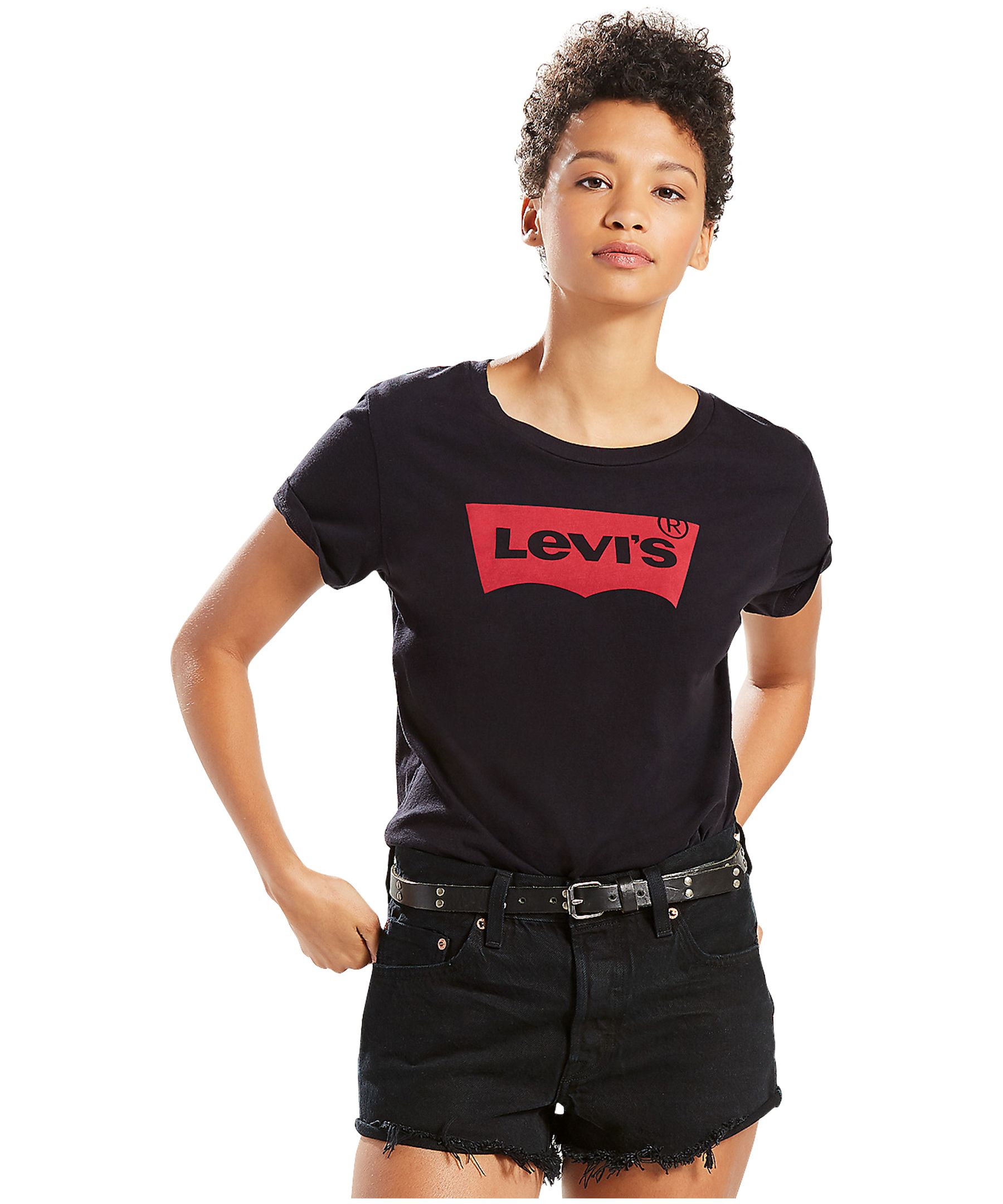 Levi's Women's Batwing Graphic The Perfect Tee T Shirt - Black | Marks