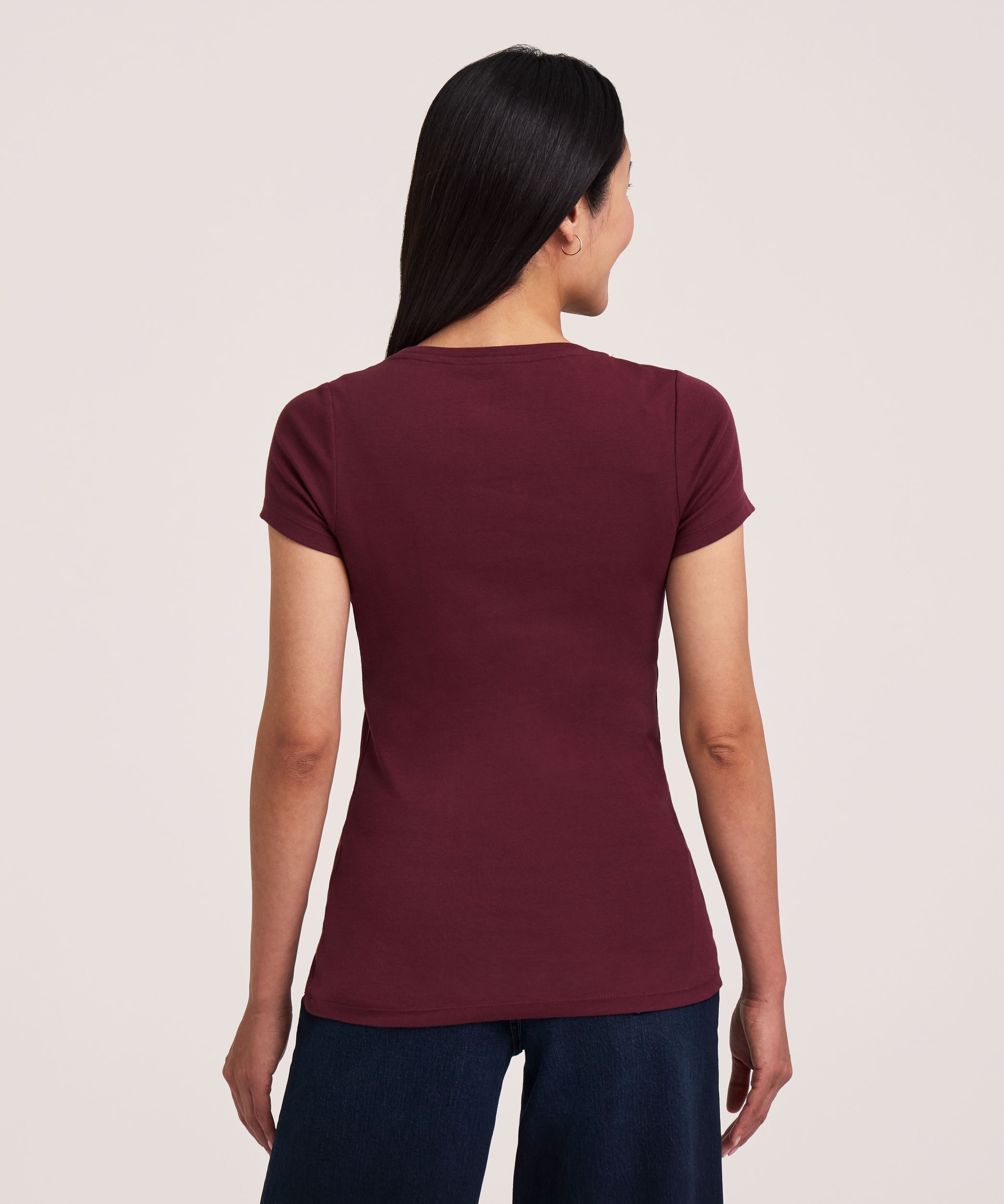 T-shirt ajusté à col ras du cou pour femmes, Denver Hayes