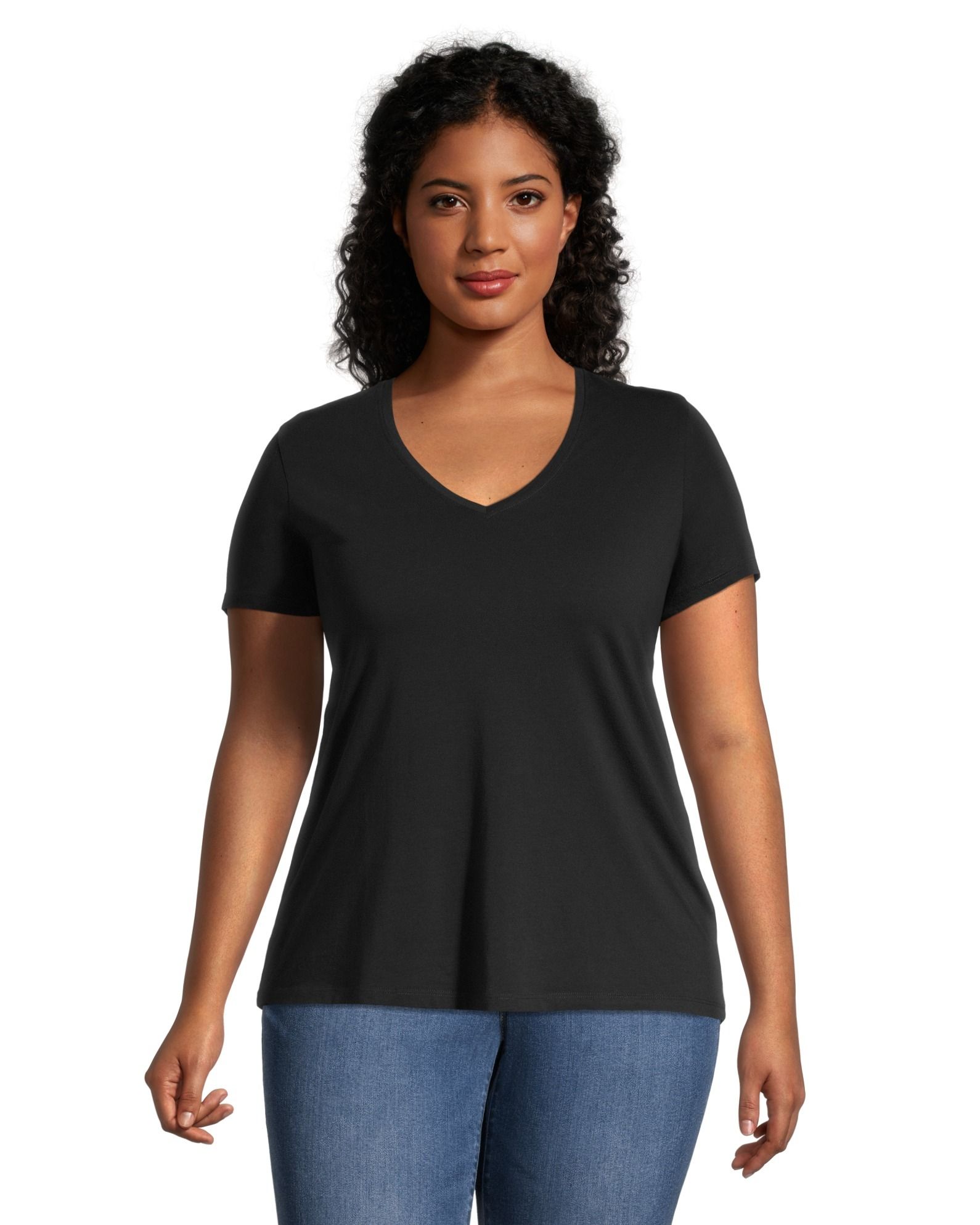 T-shirt semi-ajusté à encolure en V pour femmes, Denver Hayes