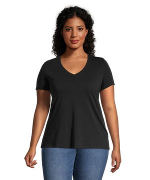 T-shirt semi-ajusté à encolure en V pour femmes, Denver Hayes