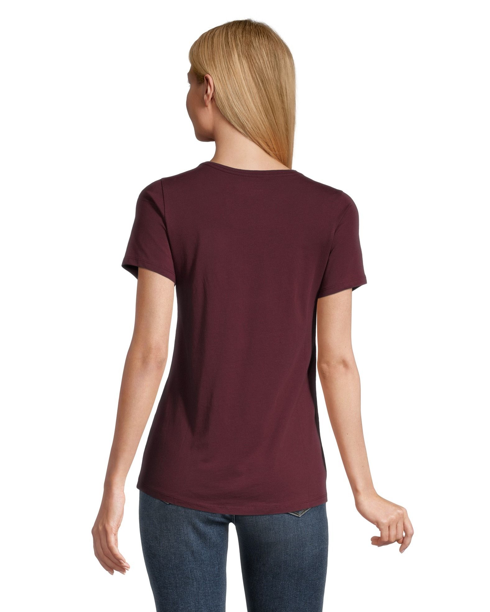 T-shirt semi-ajusté à encolure en V pour femmes, Denver Hayes