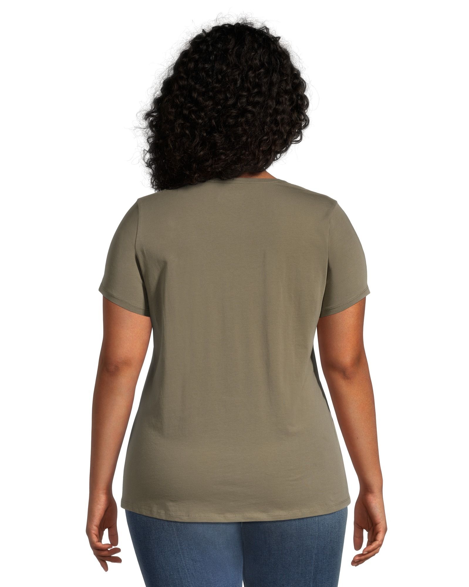 T-shirt semi-ajusté à encolure en V pour femmes, Denver Hayes