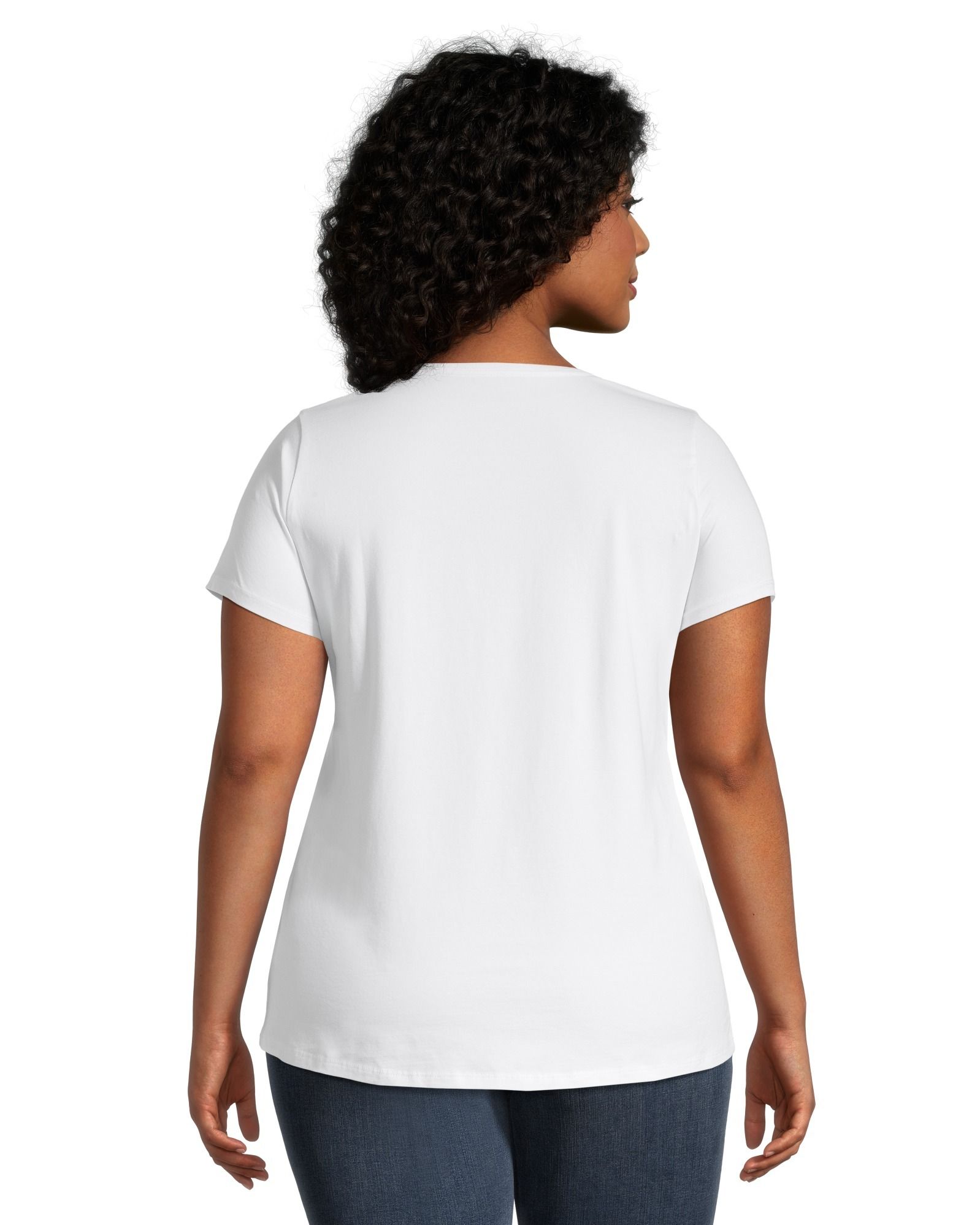 T-shirt semi-ajusté à encolure en V pour femmes, Denver Hayes