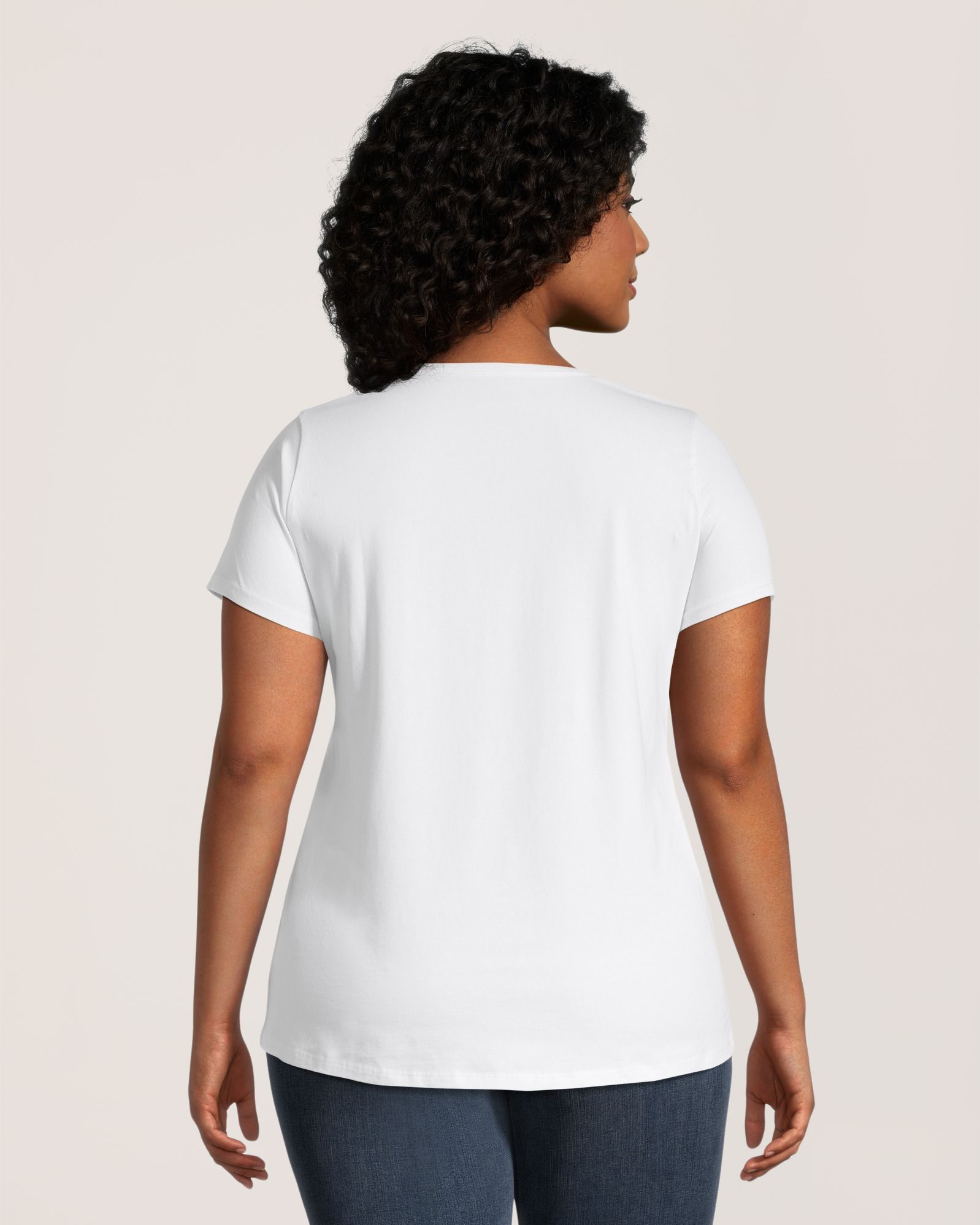 T-shirt semi-ajusté à encolure en V pour femmes, Denver Hayes