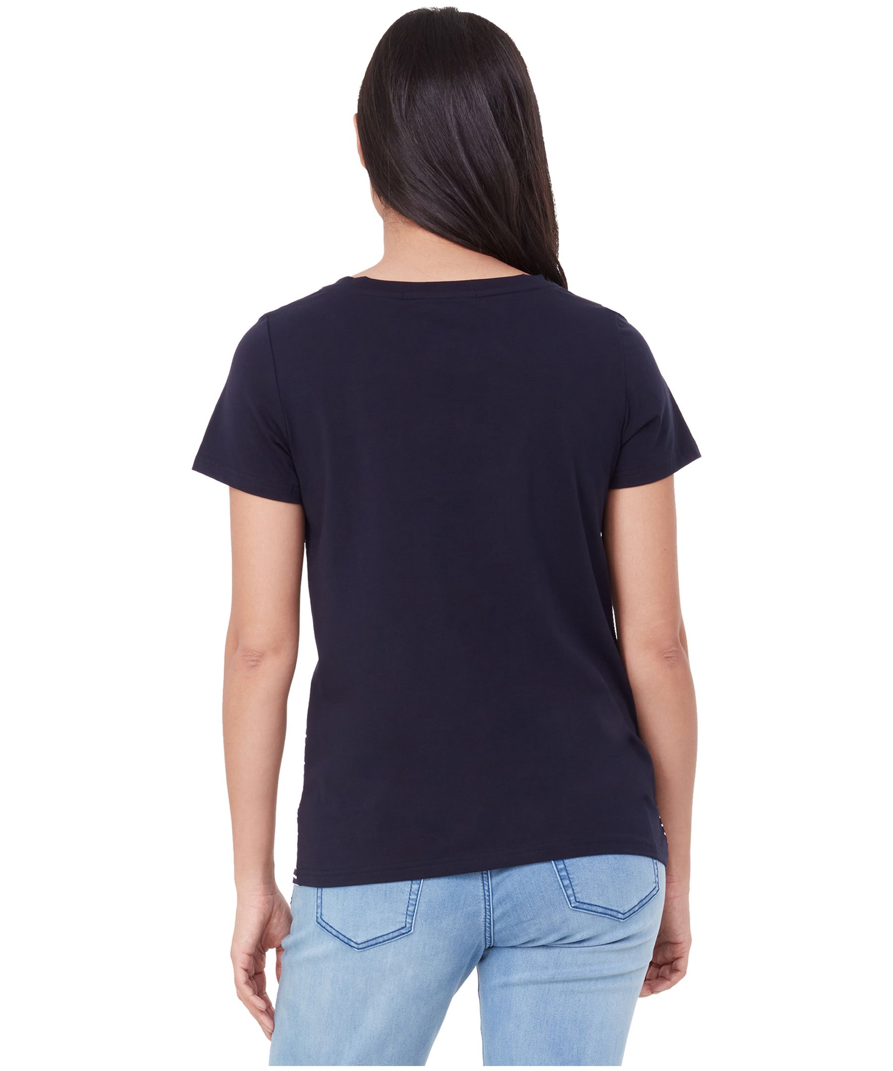 T-shirt rayé à bloc de couleur pour femmes, Lois, Sally