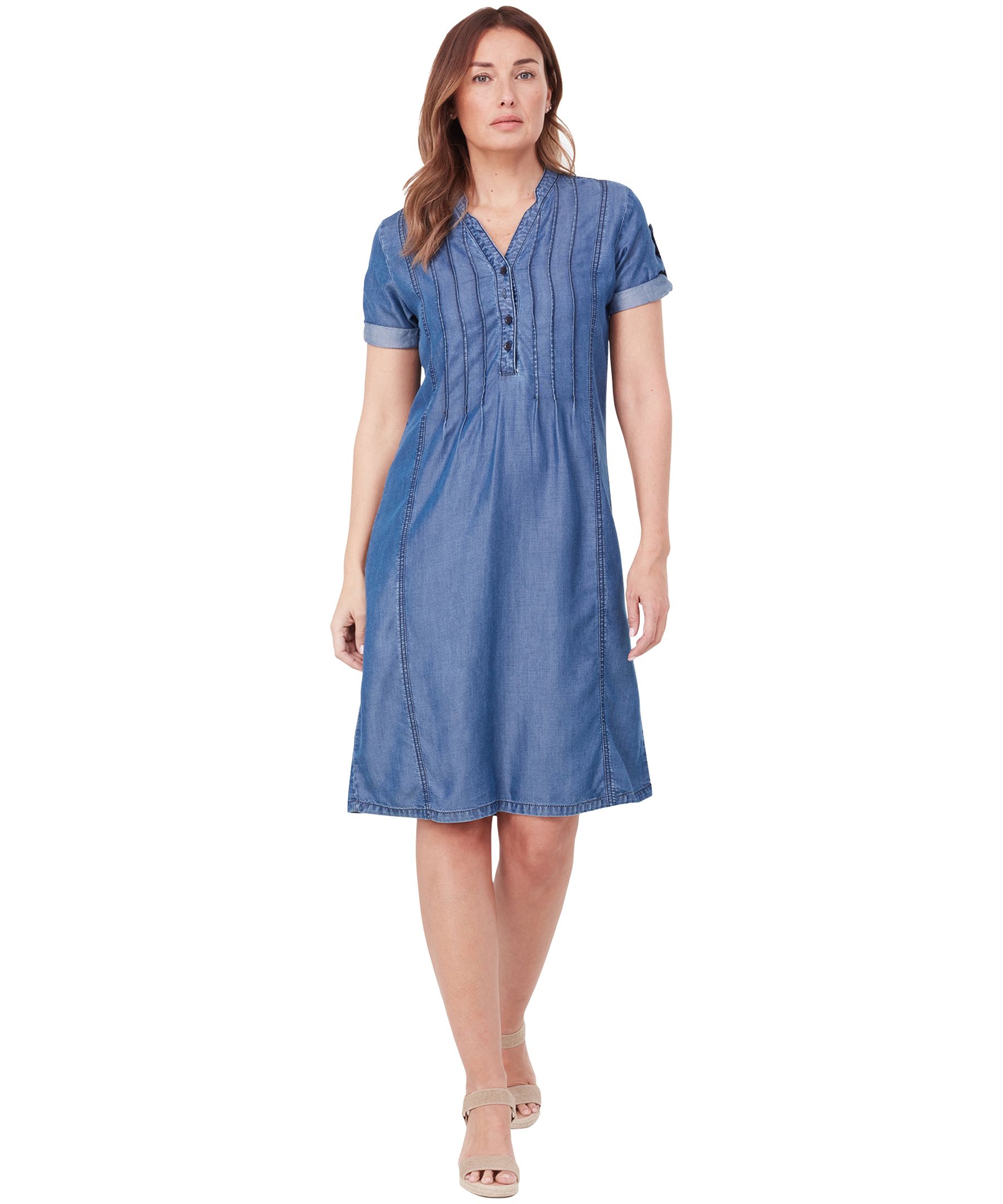 Robe en tencel d'aspect denim avec devant boutonné pour femmes, Lois, Kaithlyn