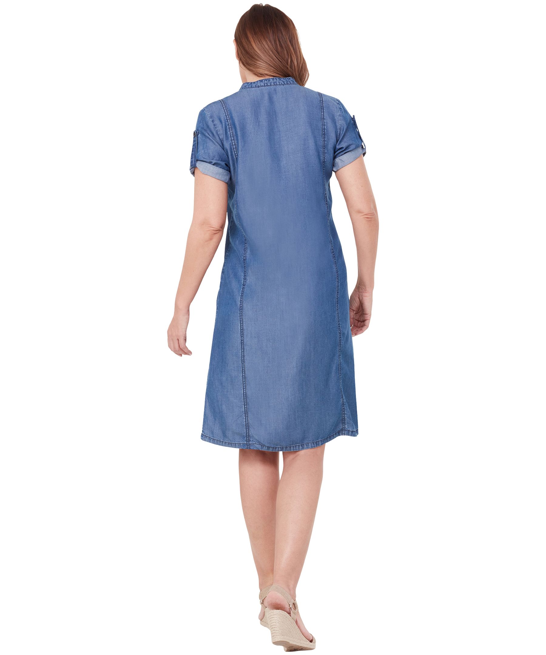 Robe en tencel d'aspect denim avec devant boutonné pour femmes, Lois, Kaithlyn