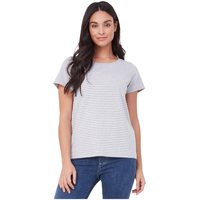 T-shirt rayé à bloc de couleur pour femmes, Lois, Sally Front_Flat