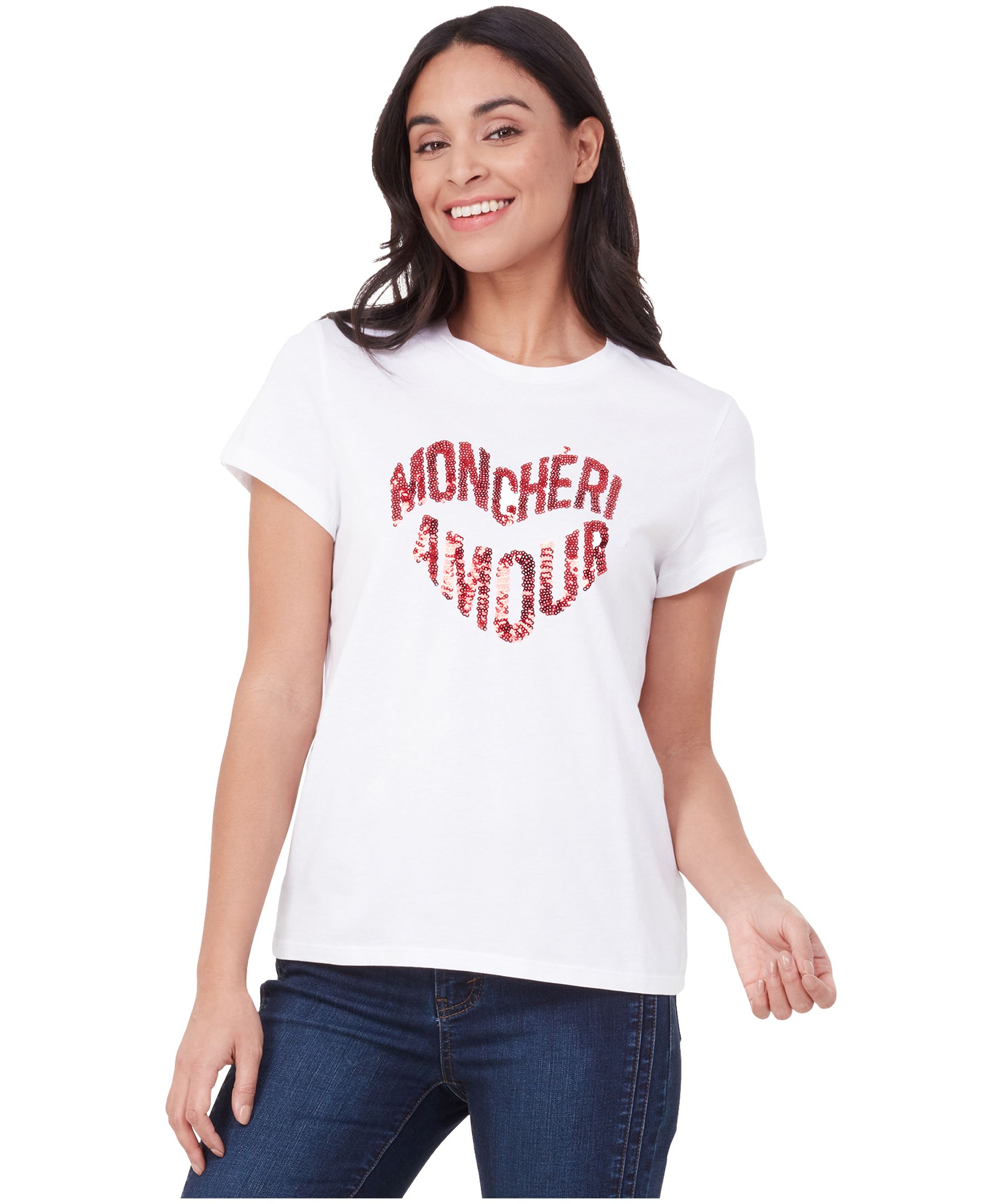 T-shirt à paillette pour femmes, Lois, Corinne