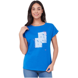 Lois Women's Polly Print T Shirt Front_Flat