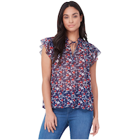 Blouse à manches volantées pour femmes, Lois, Paige Front_Flat