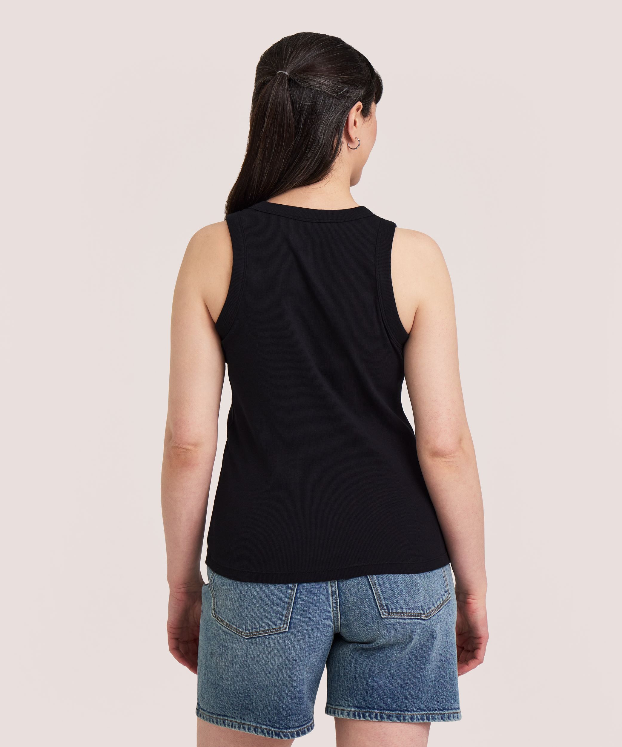 Denver Hayes Women's Semi-Fitted High Neck Rib Tank