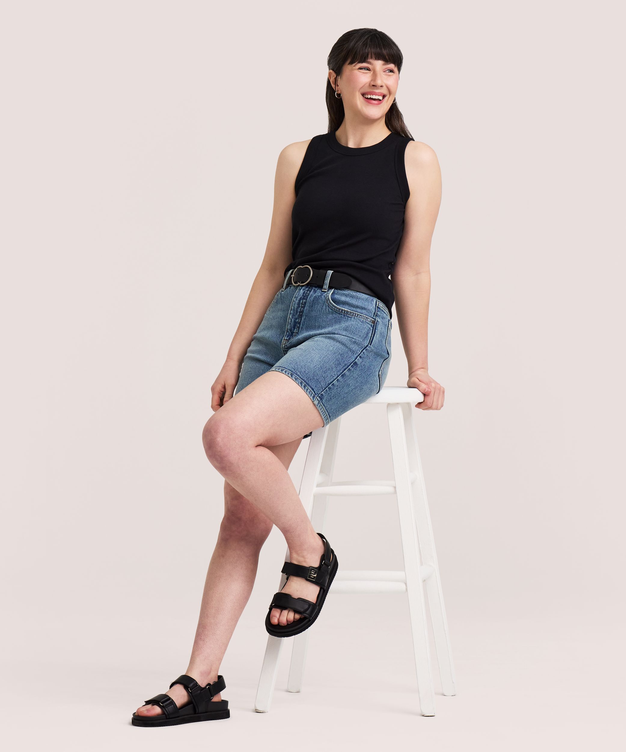 Denver Hayes Women's Semi-Fitted High Neck Rib Tank