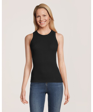 Denver Hayes Women's Semi-Fitted High Neck Rib Tank