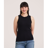 Débardeur semi-ajusté en tricot côtelé et à col montant pour femmes, Denver Hayes Front_Flat