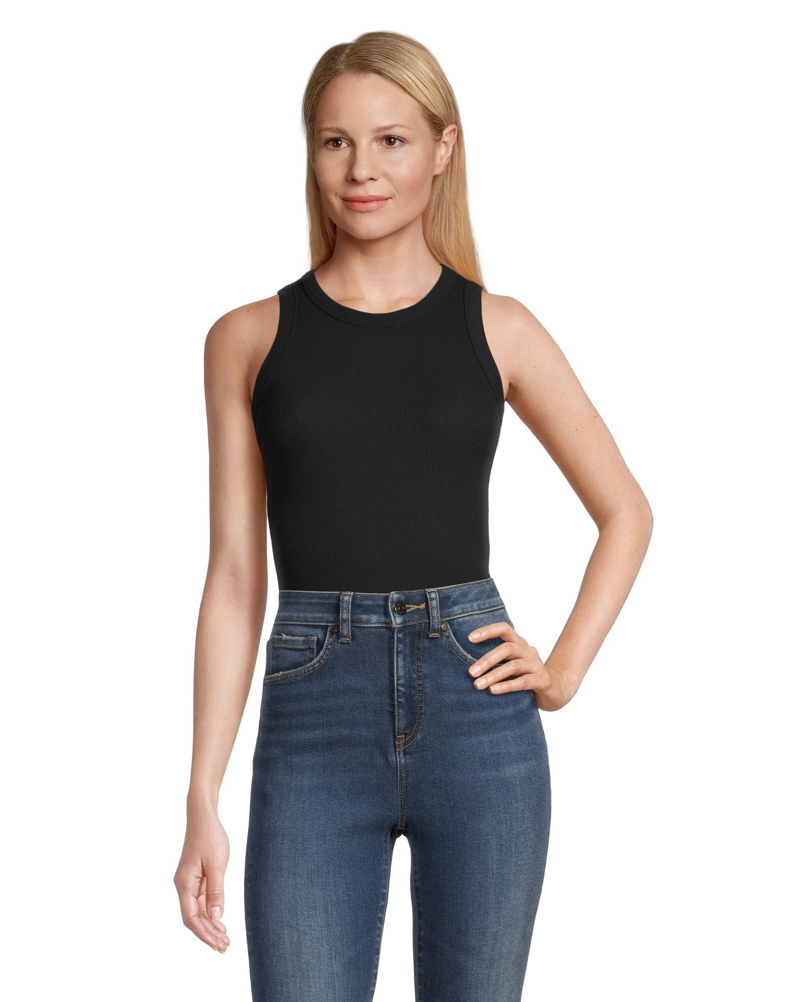 Women's Semi-Fitted High Neck Rib Tank | Marks