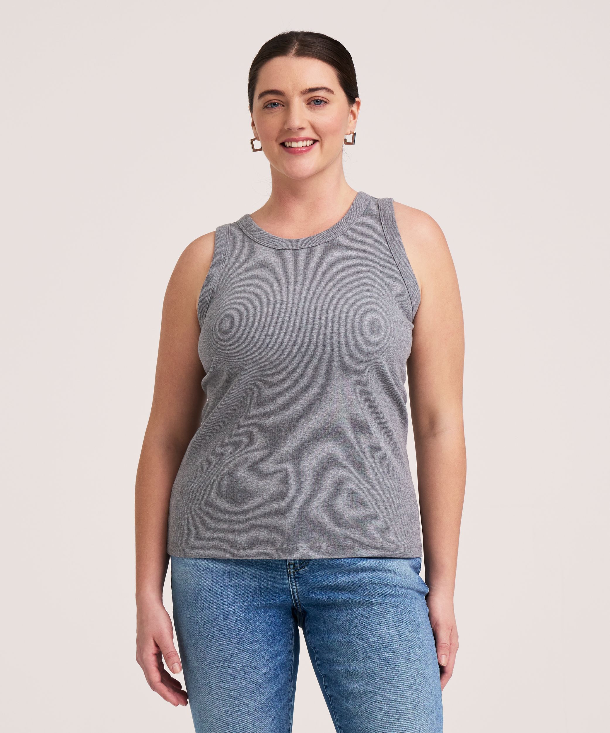 Denver Hayes Women's Semi-Fitted High Neck Rib Tank