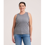 Débardeur semi-ajusté en tricot côtelé et à col montant pour femmes, Denver Hayes