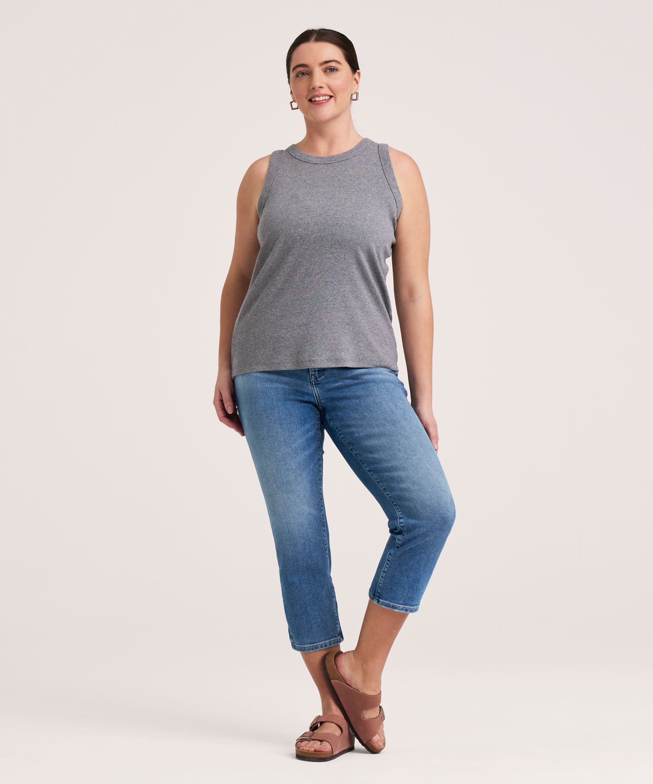 Denver Hayes Women's Semi-Fitted High Neck Rib Tank