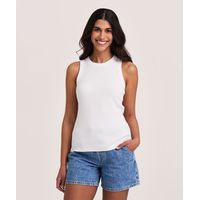 Denver Hayes Women's Semi-Fitted High Neck Rib Tank