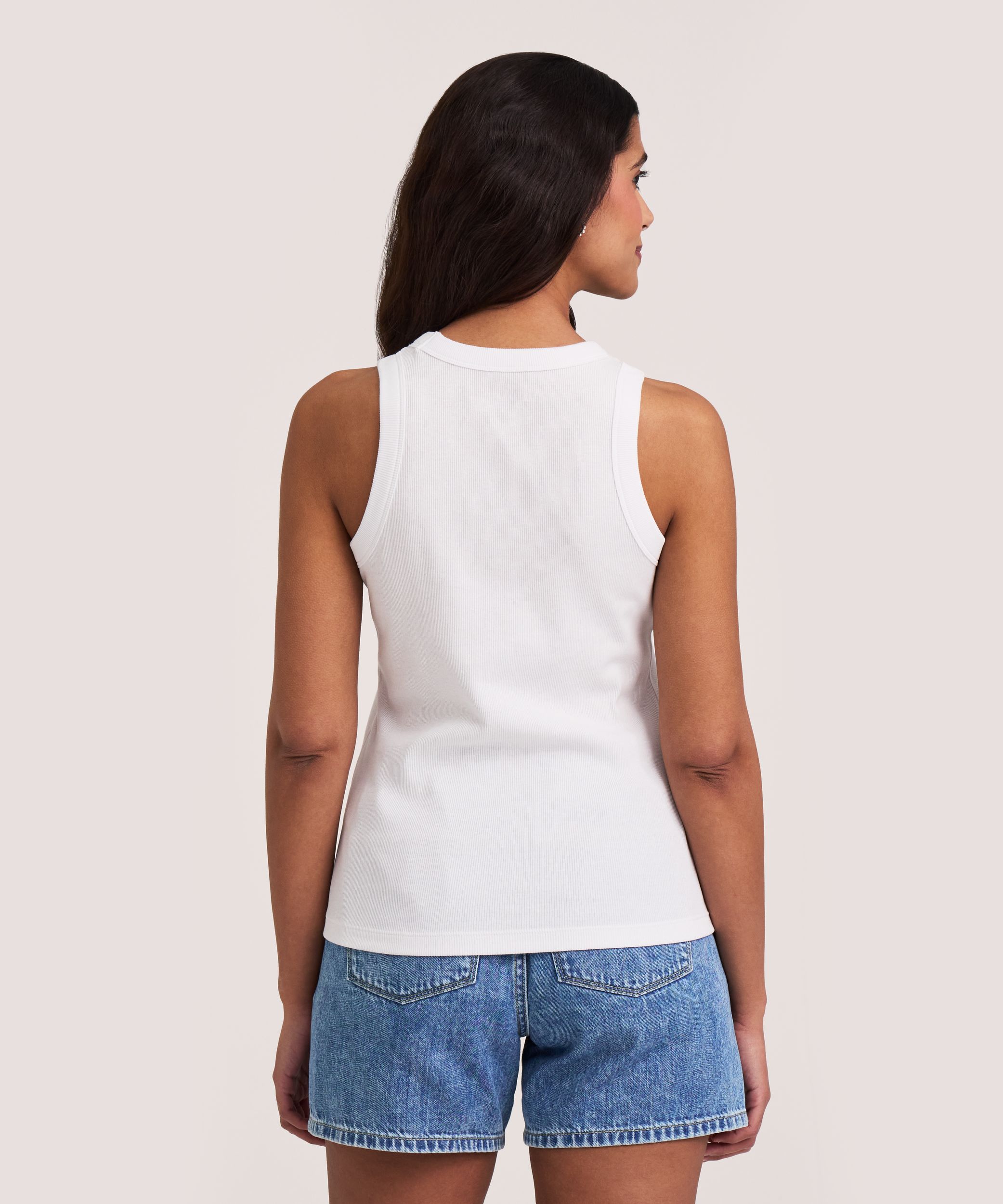 Denver Hayes Women's Semi-Fitted High Neck Rib Tank