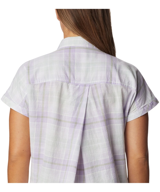 Columbia Women's Camp Henry IV Short Sleeve Button Up Cotton Shirt Marks