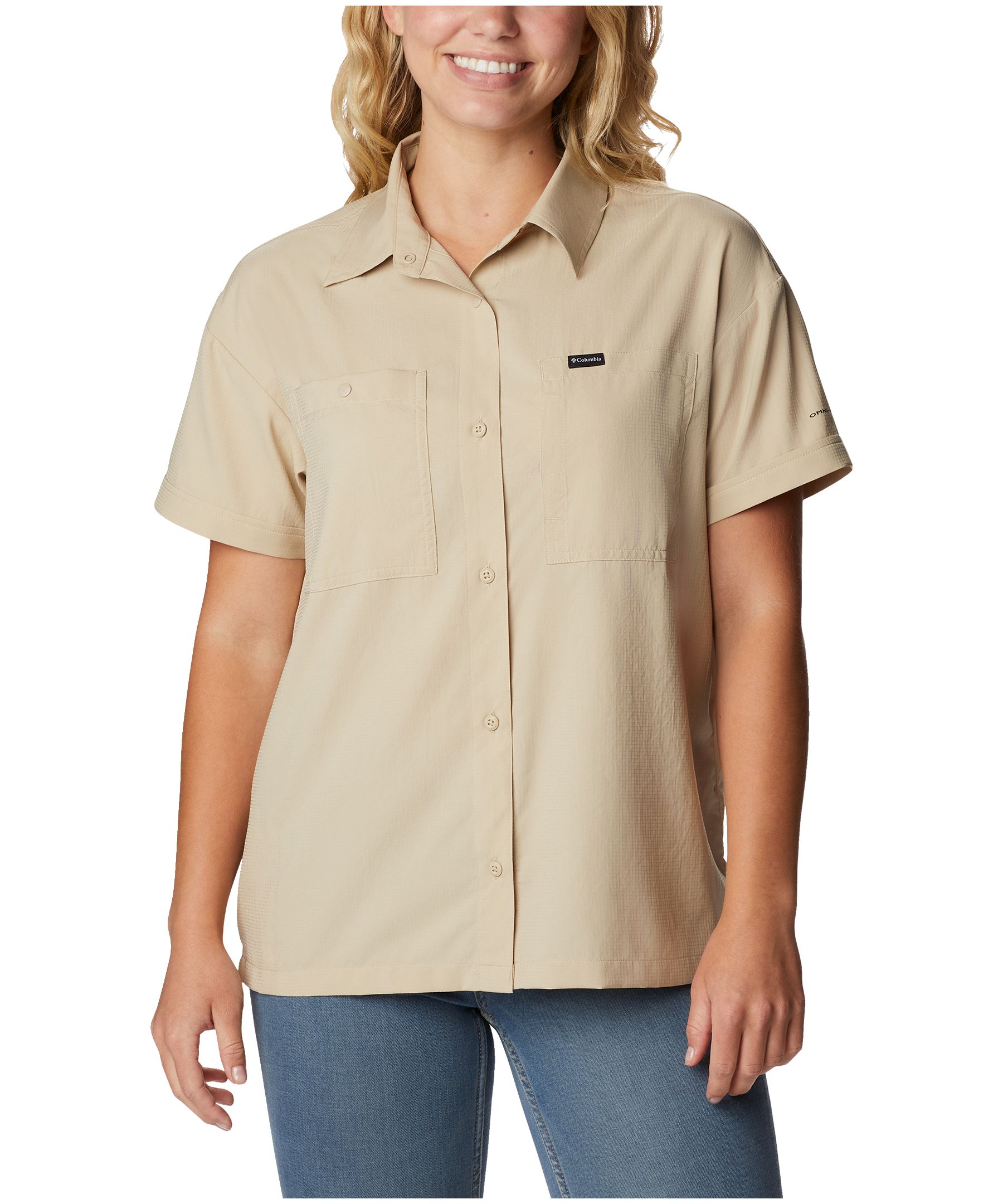Chemise boutonnée à manches courtes avec protection Omni-Shade pour femmes, Columbia, Silver Ridge