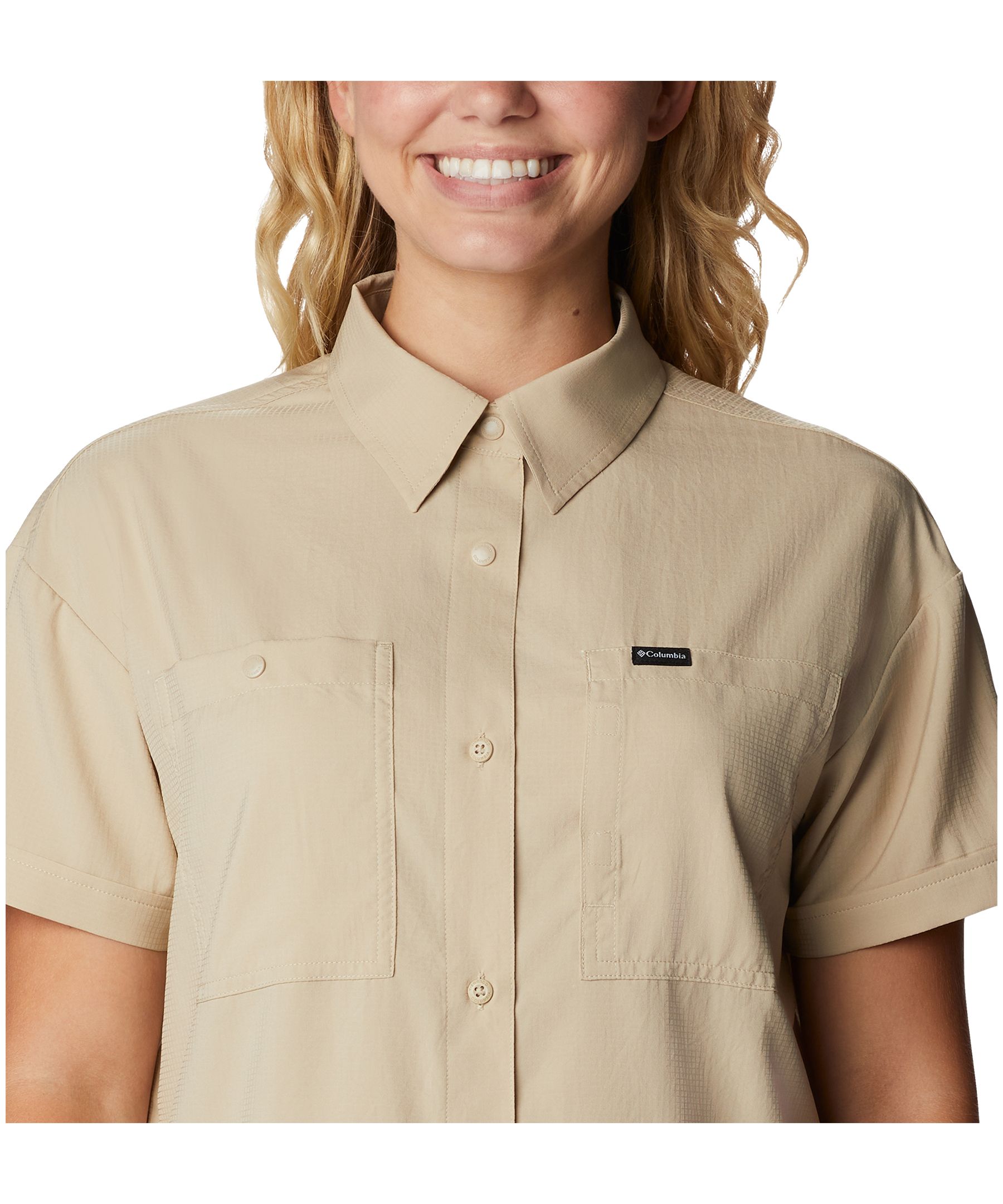 Chemise boutonnée à manches courtes avec protection Omni-Shade pour femmes, Columbia, Silver Ridge