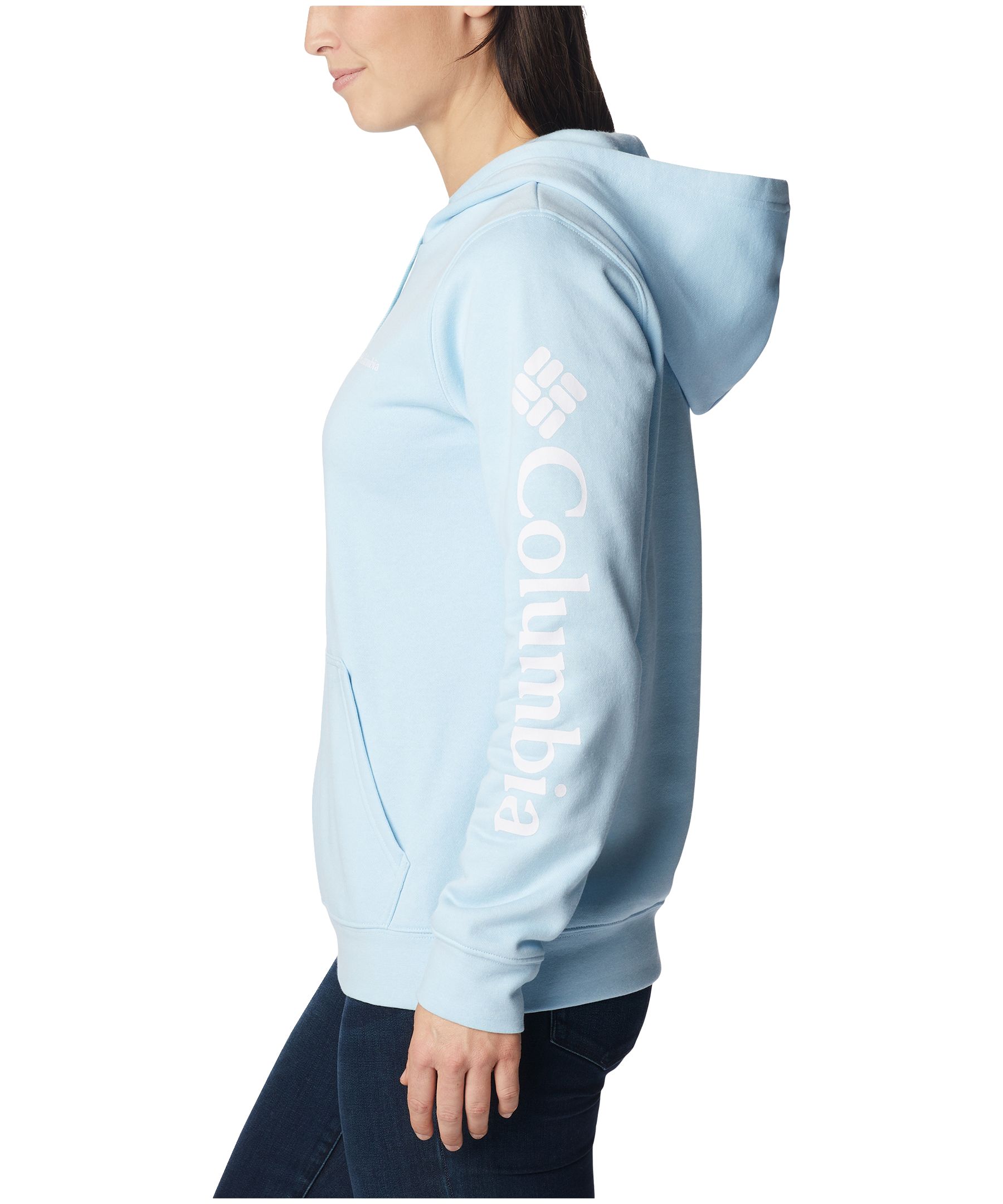 📣Columbia Trek Seasonal Ft Hoodie for Women—L-Bright Aqua/White Logo