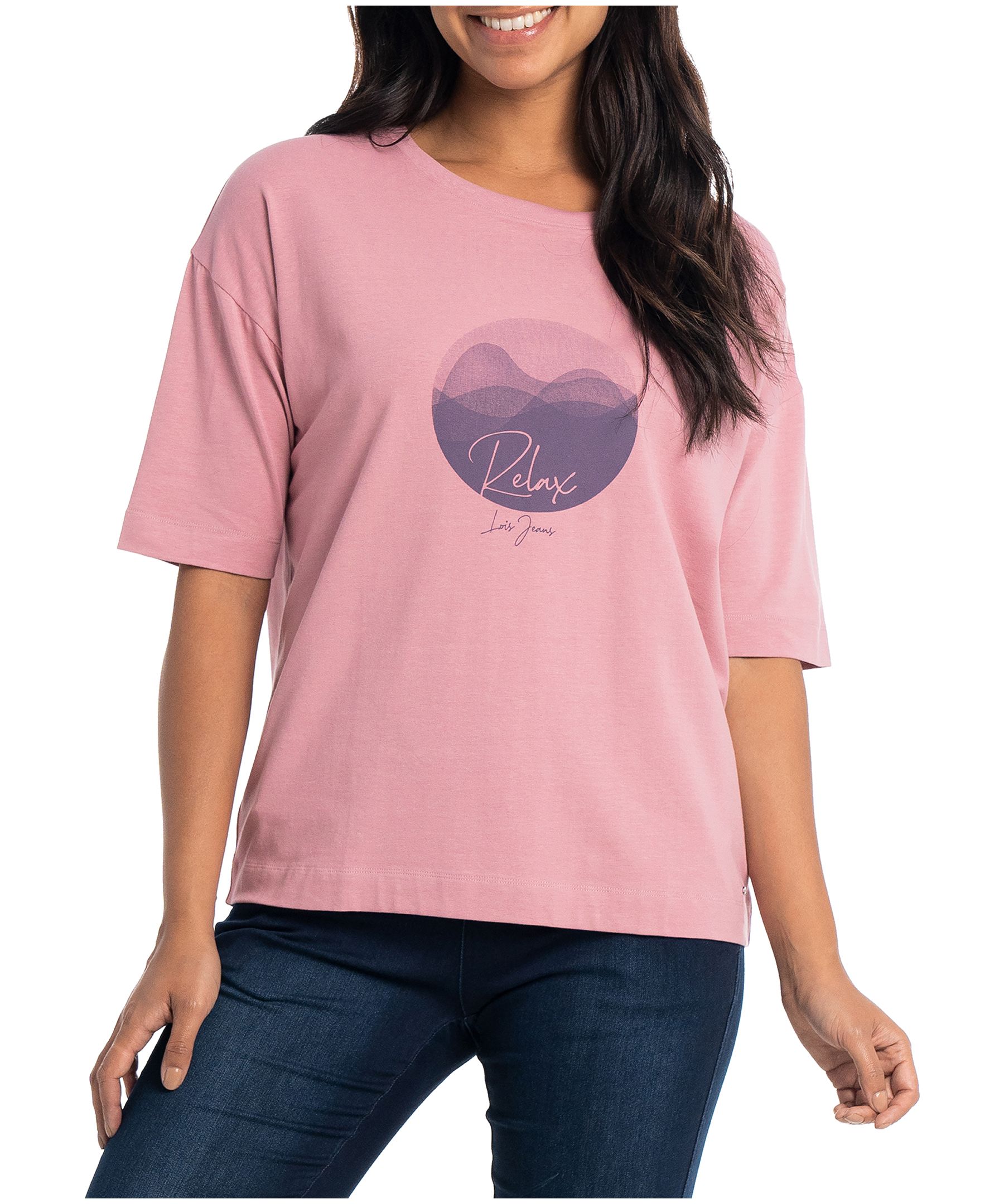 T-shirt imprimé à épaules tombantes pour femmes, Sandra, Lois