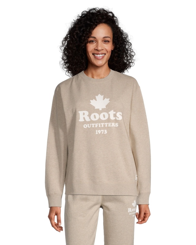 Chandail boyfriend Roots en molleton avec encolure ras du cou pour femmes