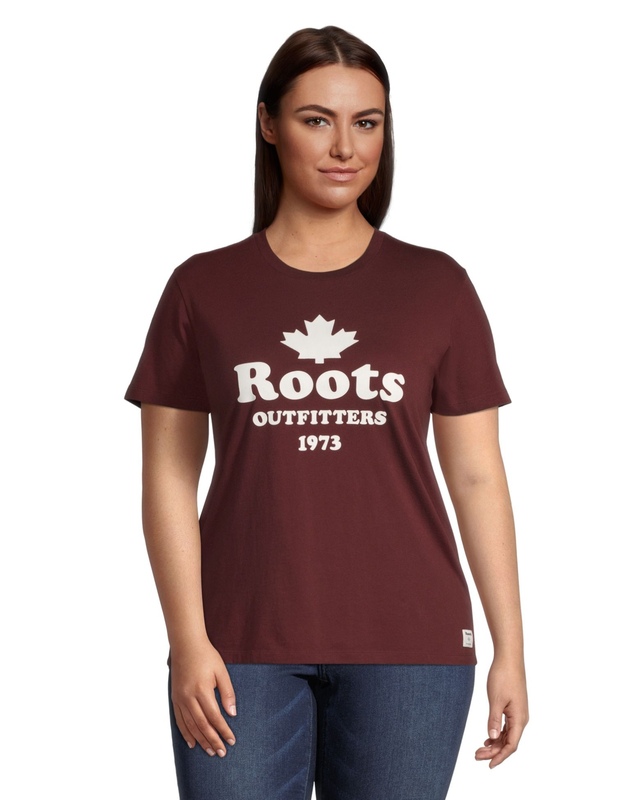 T-shirt graphique Roots à col ras du cou pour femmes, Outfitters