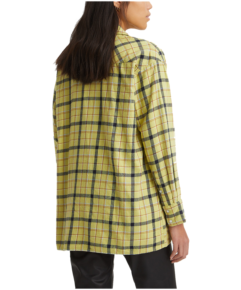 WindRiver Women's Semi-fit Long Sleeve Button Up Soft Brushed Stretch  Flannel Shirt