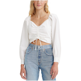 Levi's Women's Devin V-Neck Fitted Blouse Front_Angled_Left