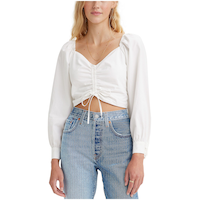 Levi's Women's Devin V-Neck Fitted Blouse Front_Angled_Left