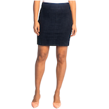 Jupe-short à enfiler en jean extensible pour femmes, Lois, Lindsay Front_Flat