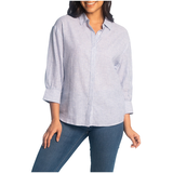 Chemise à manches trois-quarts avec boutons dissimulés pour femmes, Lois, Laureen Front_Angled_Right