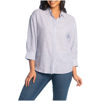 Chemise à manches trois-quarts avec boutons dissimulés pour femmes, Lois, Laureen Front_Angled_Right