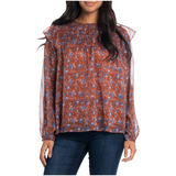 Lois Women's Leana Boho Floral Long Sleeve Blouse Front_Flat