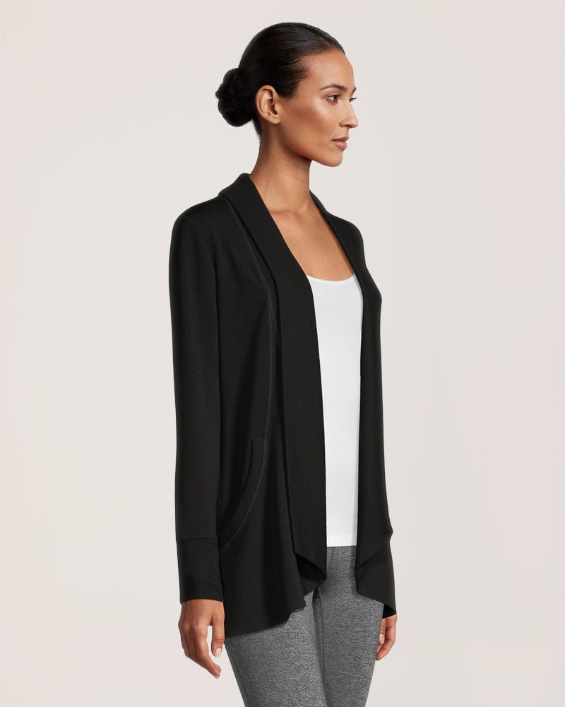 Cardigan ouvert semi-ajusté en bouclette pour femmes, Shambhala