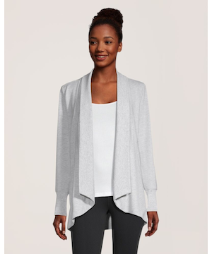 Shambhala Women's Semi-Fitted French Terry Open Cardigan