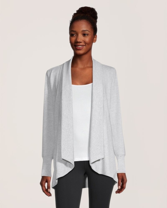 Cardigan ouvert semi-ajusté en bouclette pour femmes, Shambhala