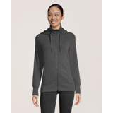 Chandail à capuche de coupe ajustée avec glissière pleine longueur pour femmes, Shambhala Front_Flat