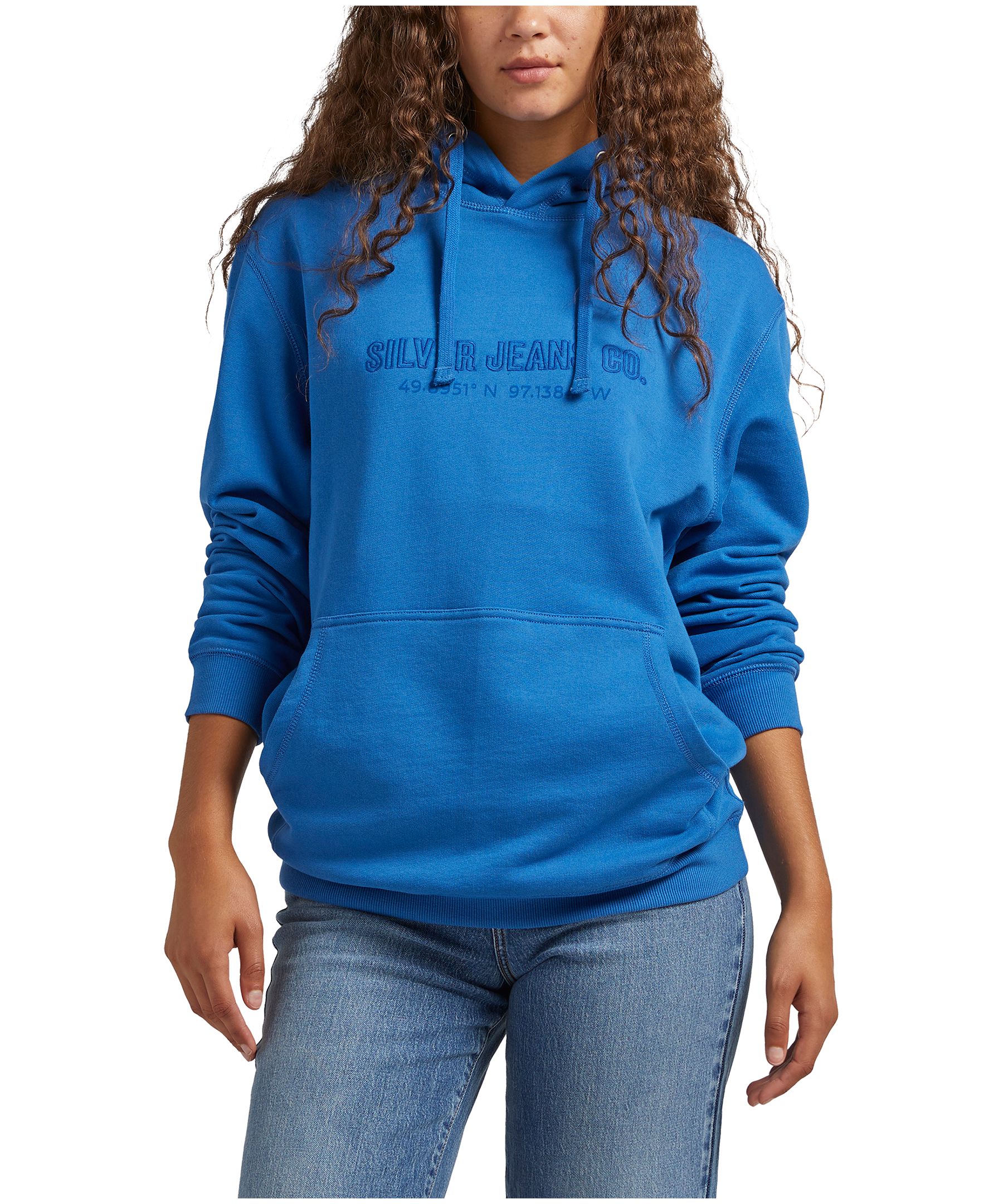 Silver Unisex Logo French Terry Hoodie Sweatershirt | Mark's