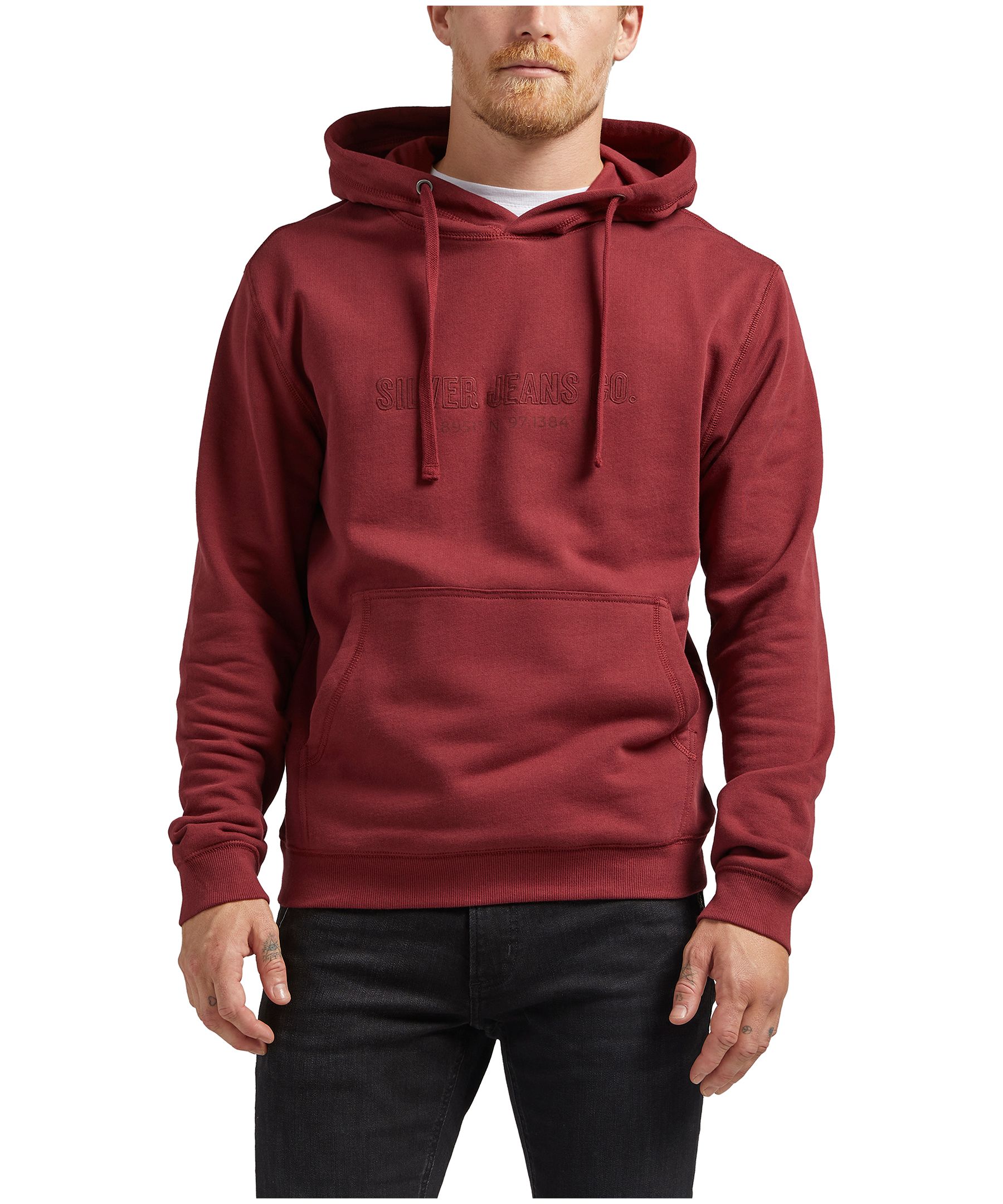 Chandail en molleton à capuche unisexe en bouclette avec logo, Silver