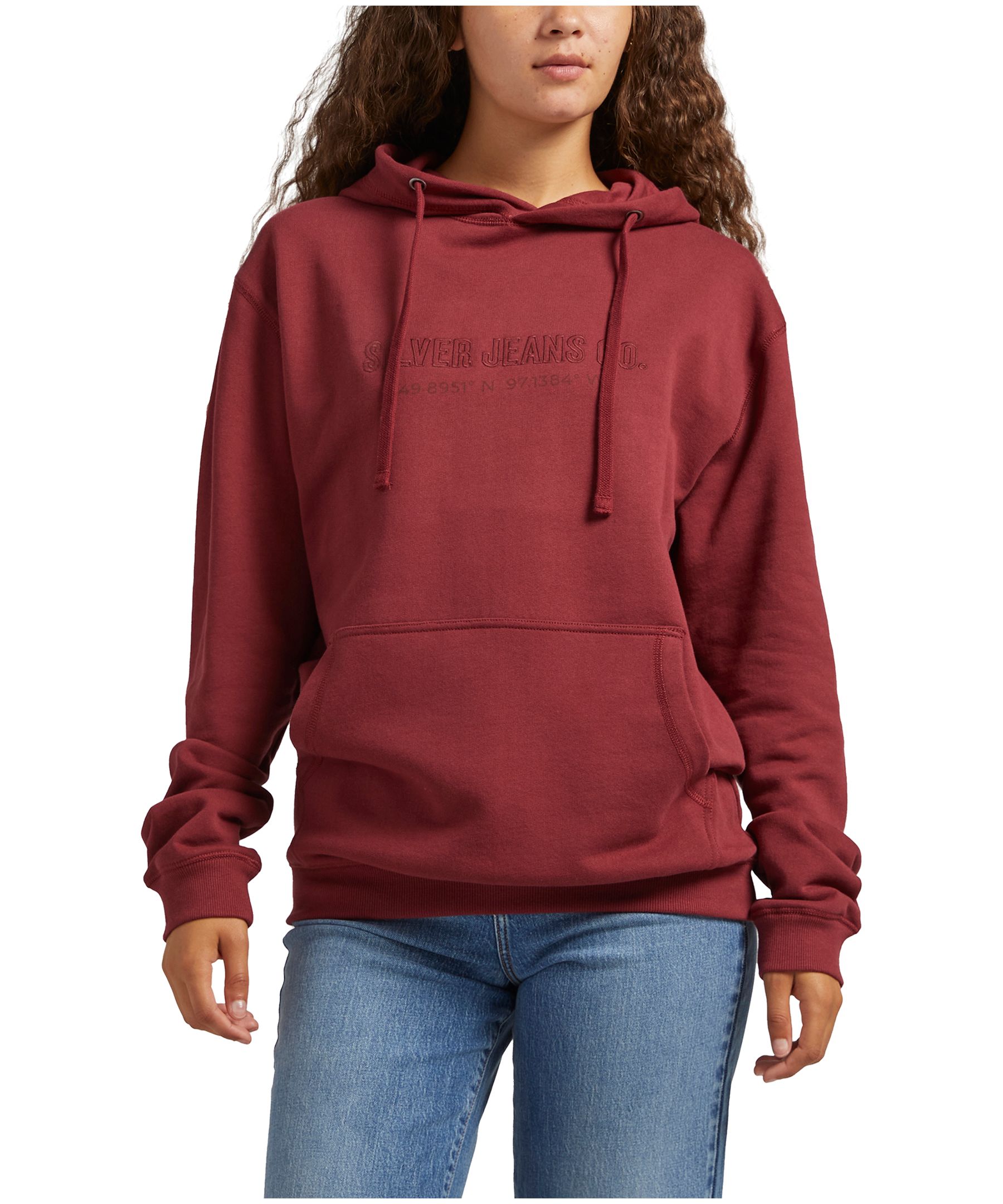 Chandail en molleton à capuche unisexe en bouclette avec logo, Silver