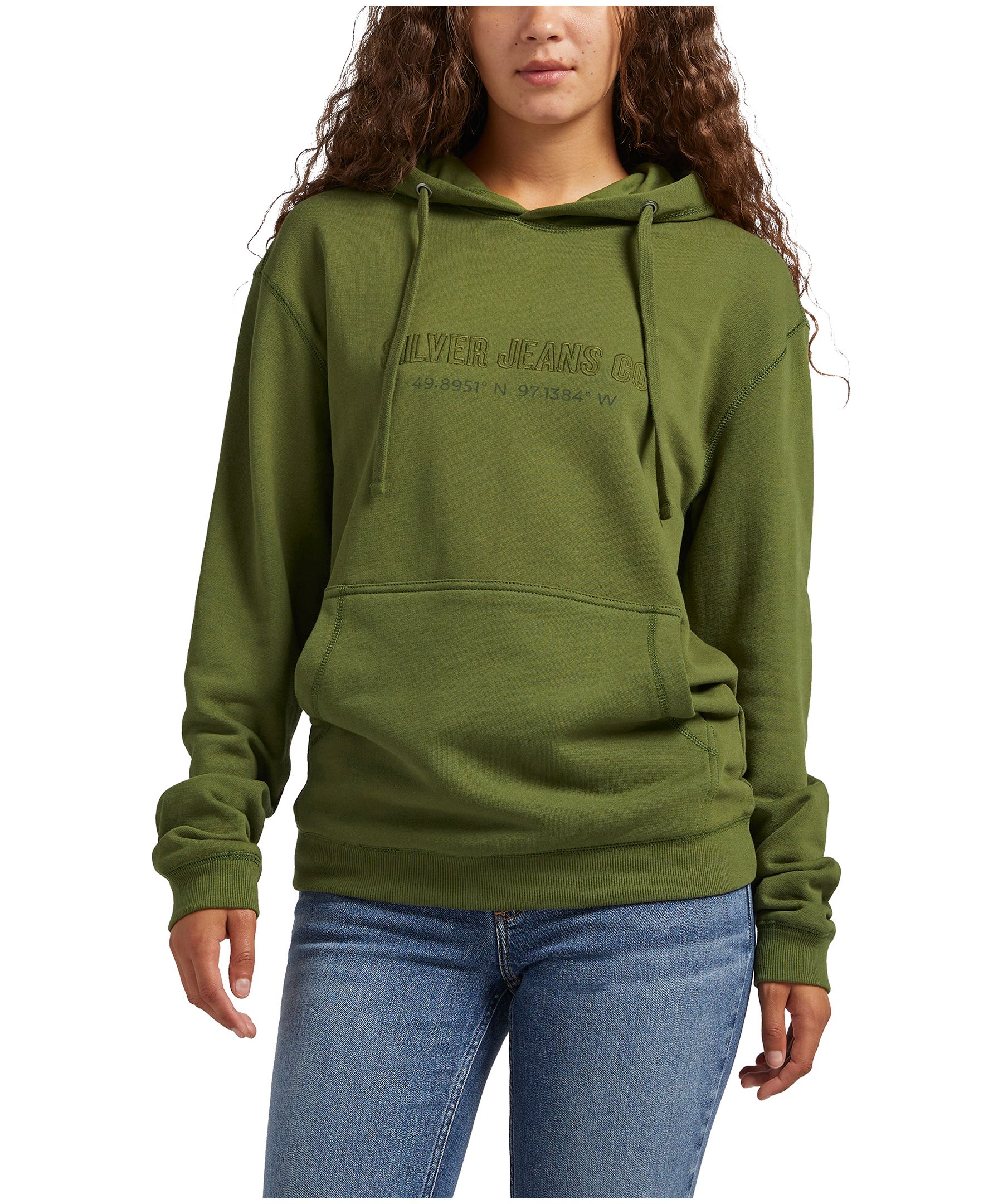 Silver Unisex Logo French Terry Hoodie Sweatershirt