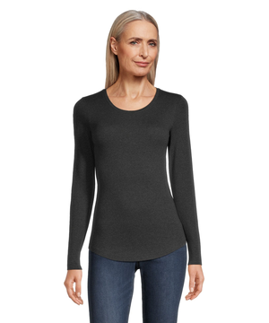 T-shirt ajusté à manches longues et col ras du cou pour femmes, Denver Hayes