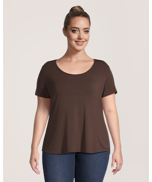 T-shirt de coupe décontractée à manches courtes et à encolure échancrée, Denver Hayes